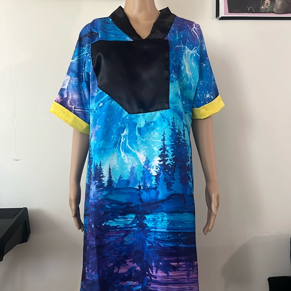 It’s a summer free gown. Available in different sizes and material. Homemade